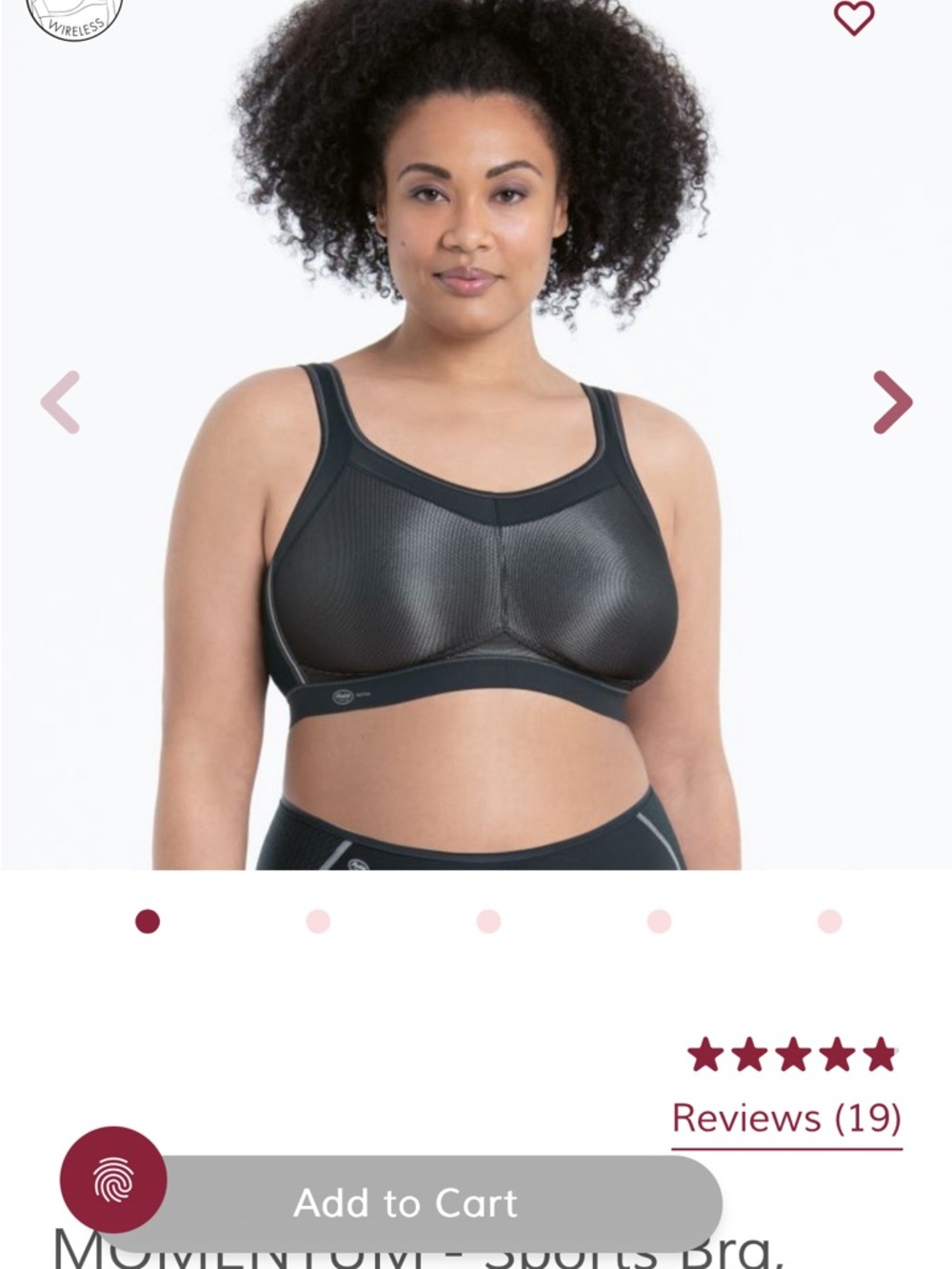 Anita Black Momentum High Impact Wireless Sports Bra